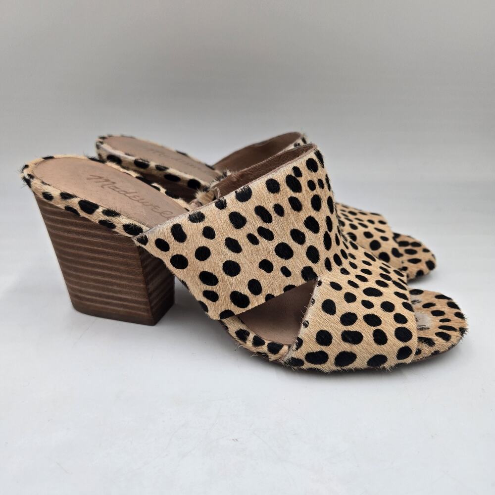 Madewell Calf Hair Tessa Mule Women’s 7 M Leopard Print Animal Slip On Mules